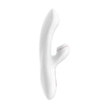 side view of satisfyer pro plus g-spot air pulse and vibration rabbit style vibrator