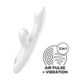 left side view of satisfyer pro plus g-spot air pulse and vibration rabbit style vibrator