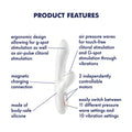 product features for satisfyer pro plus g-spot air pulse and vibration rabbit style vibrator