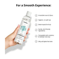 woman holding cooling comfort lubricant bottle with list of features