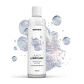 sparkling water lubricant bottle with bubbles graphic