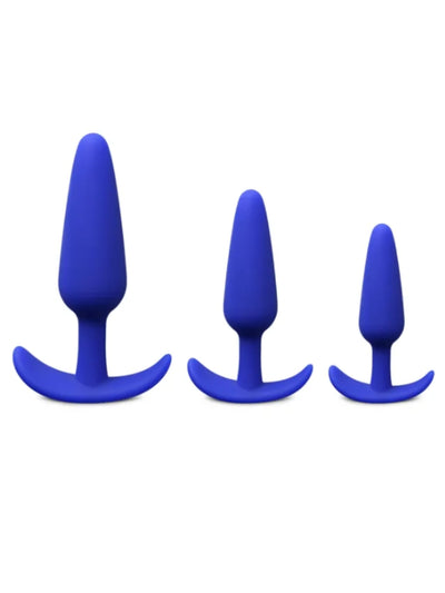LUXE-AF Silicone Butt Plug Set Blue