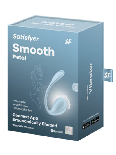 Satisfyer Smooth Petal Connect App Wearable Vibrator Light Blue