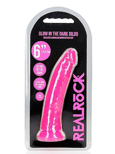 6 inch Glow in the Dark Dildo - Pink