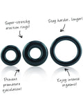 RingO x3 Cock Ring 3 Pack Black