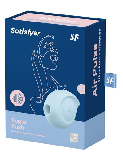 Satisfyer sugar rush air pule stimulator light blue packaging
