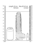 realrock 9 inch crystal clear dildo has a sturdy suction base