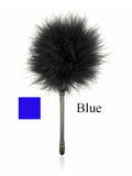small feather tickler blue
