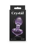 Crystál Glass Heart Anal Plug Purple 1