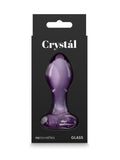 Crystál Glass Heart Anal Plug Purple 2