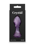 Crystál Glass Rose Anal Plug Purple 2
