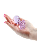 Crystál Glass Rose Anal Plug Purple 3