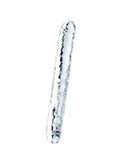 flawless clear 12" double dildo soft and flexible, encourages easy insertion