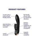 satisfyer double flex black gives both clitoris and g-spot stimulation 