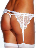 french lace garter belt white back 