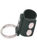 love in leather stainless ring & leather stretcher strap  with press studs