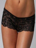 low rise lace booty short black front 