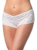 low rise lace booty short white front 