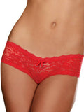 low rise lace booty short red front 