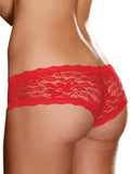 low rise lace booty short red back 