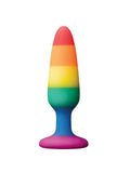 pride pleasure plug has a suction base and comes in two sizes 